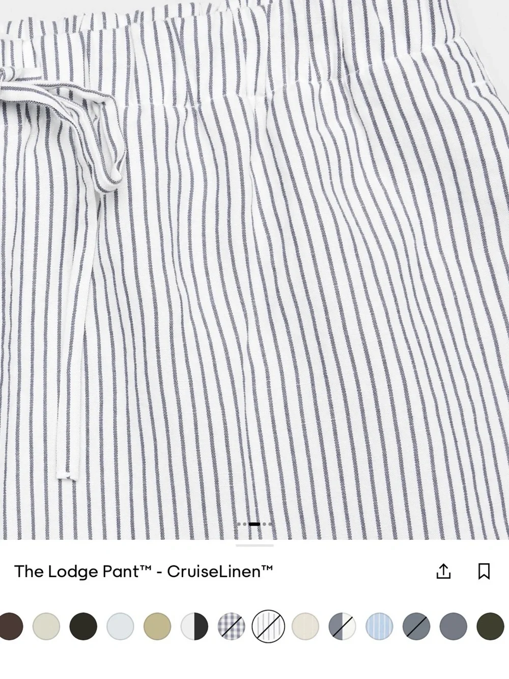 Aritzia Lodge pant cruise Linen size L NWOT